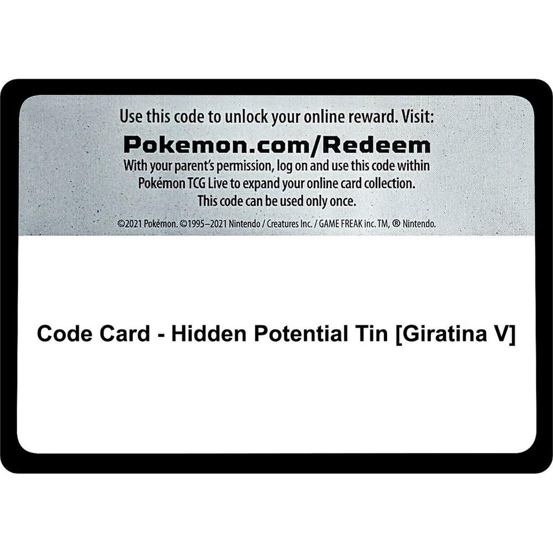 Code Card - Hidden Potential Tin [Giratina V]