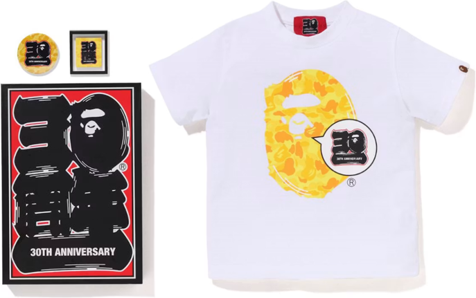 BAPE Kids Bape 30th Anniversary Ape Head Tee Set