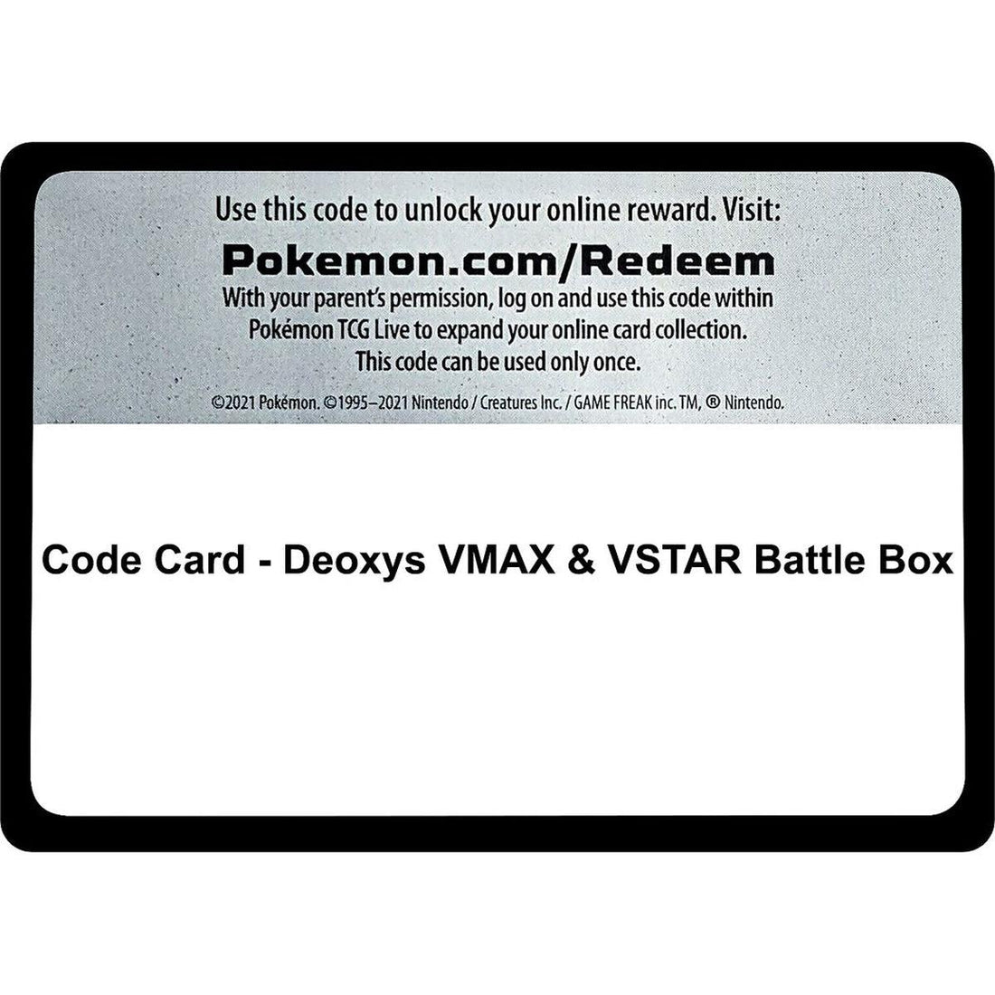 Code Card - Deoxys VMAX & VSTAR Battle Box