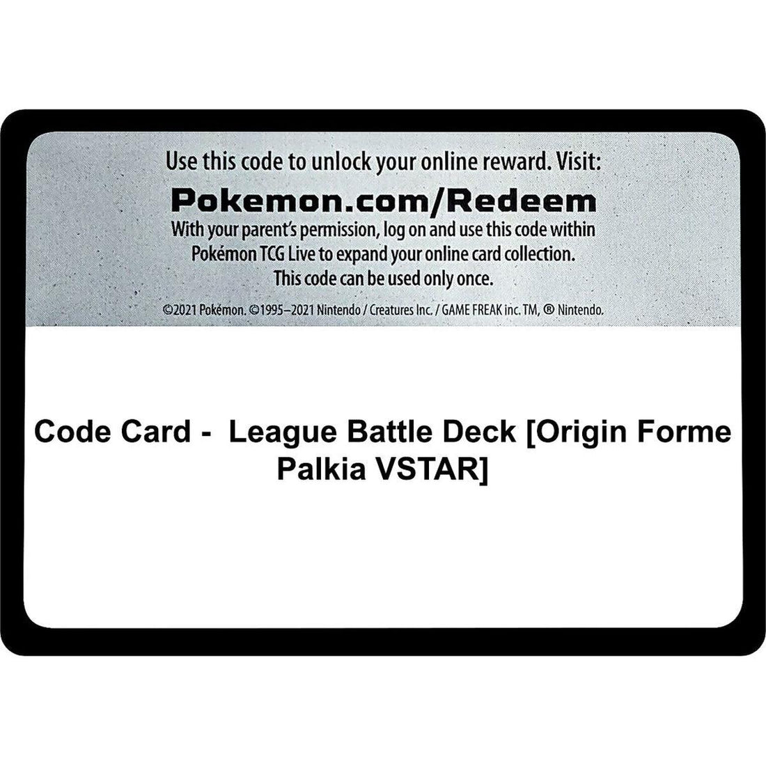 Code Card - League Battle Deck [Origin Forme Palkia VSTAR]