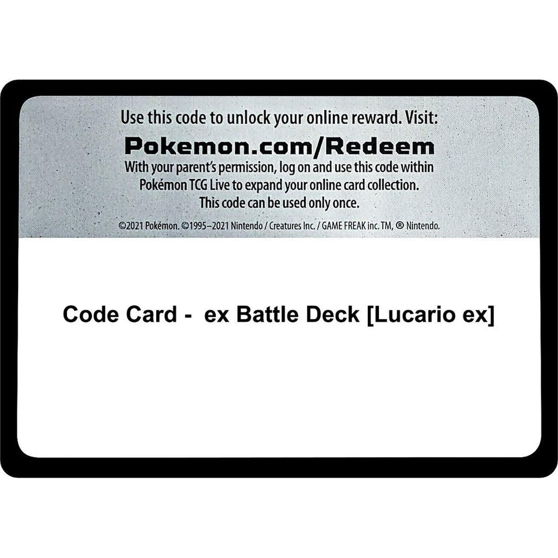 Code Card - ex Battle Deck [Lucario ex]