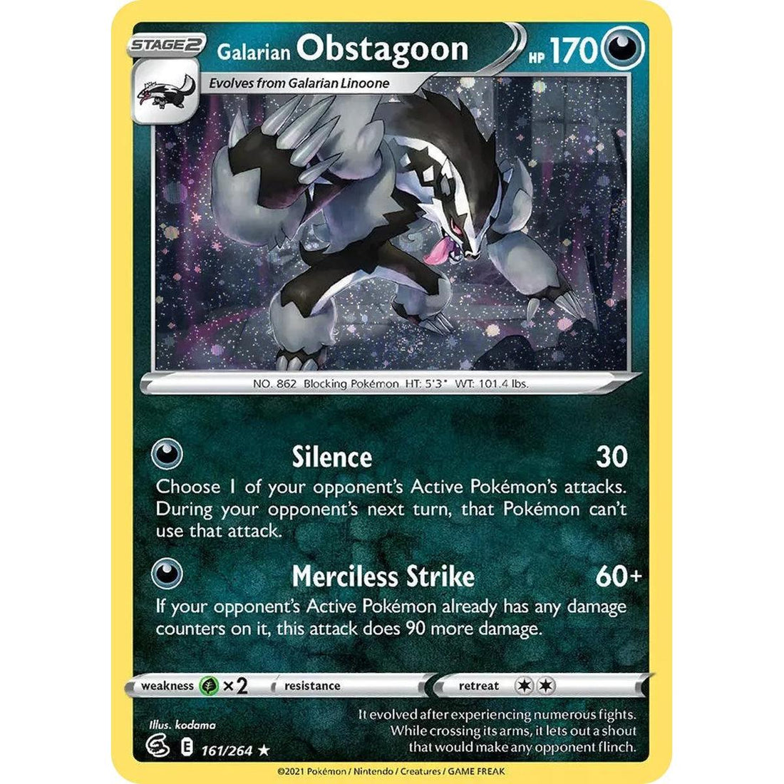 Galarian Obstagoon (Cosmos Holo)