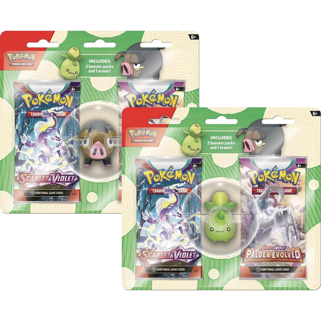 Pokemon TCG: Back to School Eraser Blister 2023 [Set of 2]