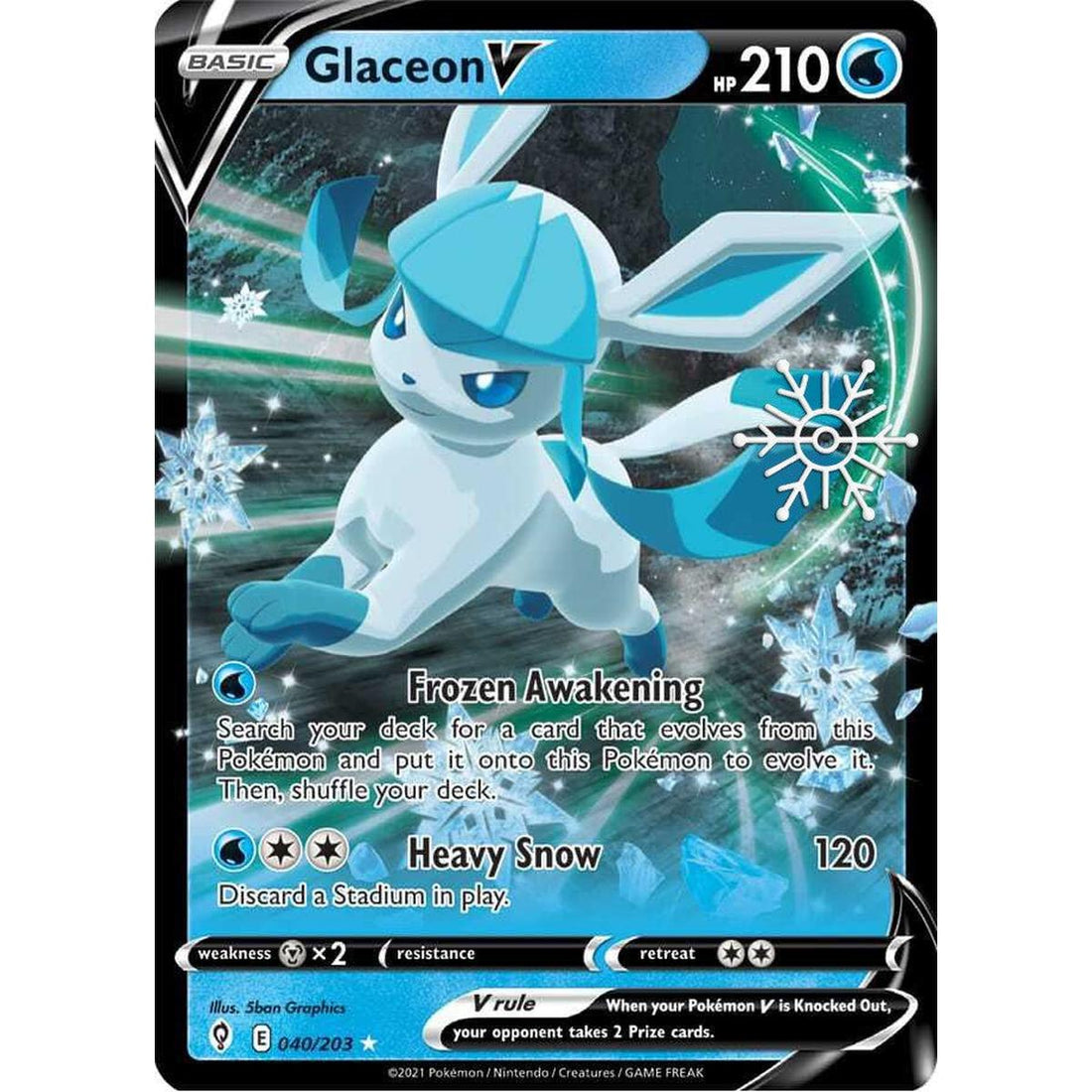 Glaceon V - 040/203 (Holiday Calendar)