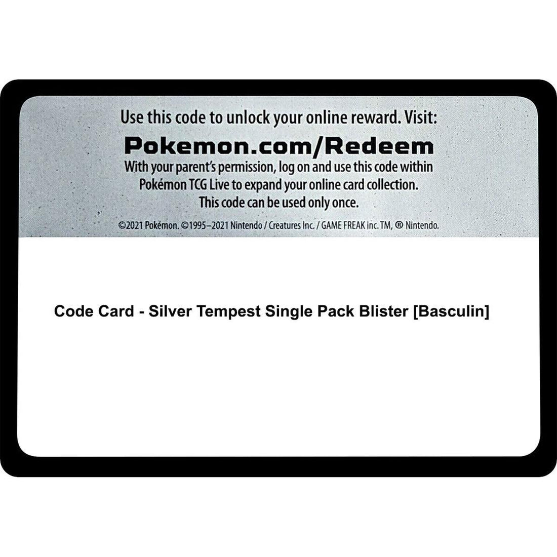 Code Card - Silver Tempest Single Pack Blister [Basculin]