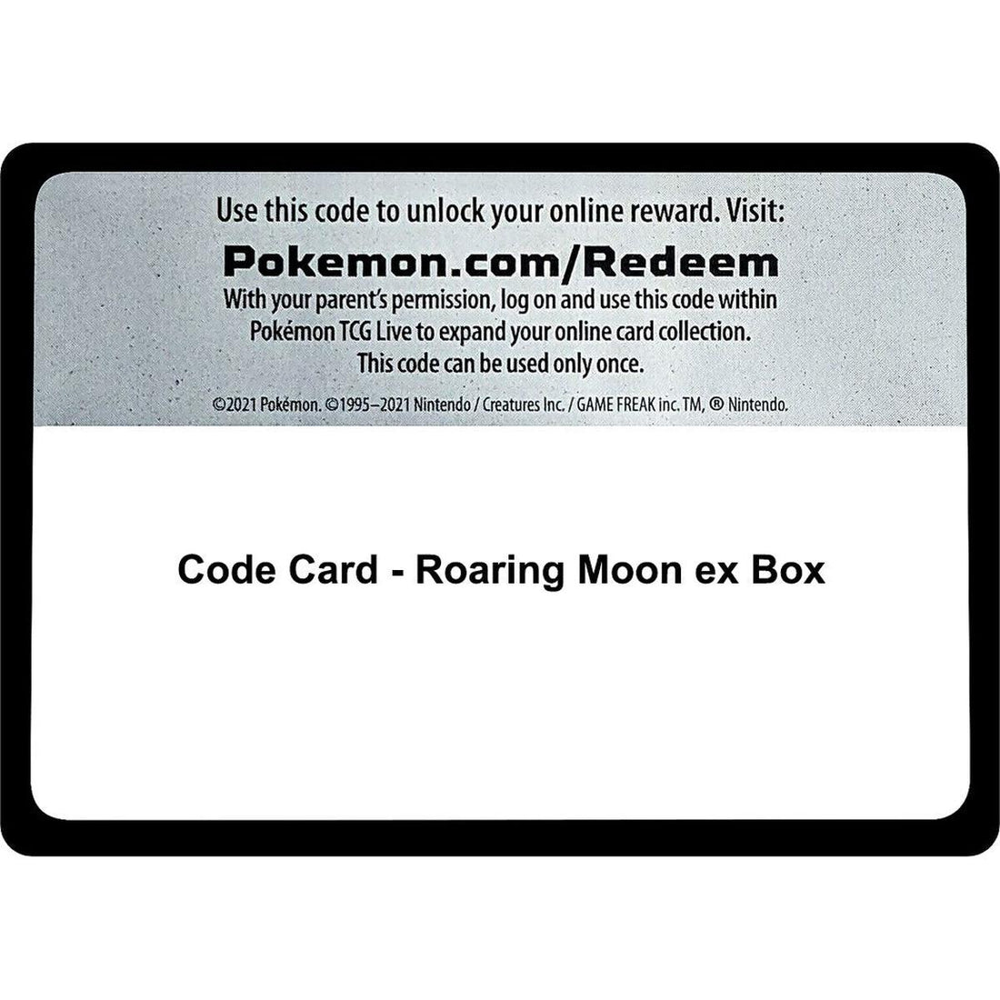 Code Card - Roaring Moon ex Box