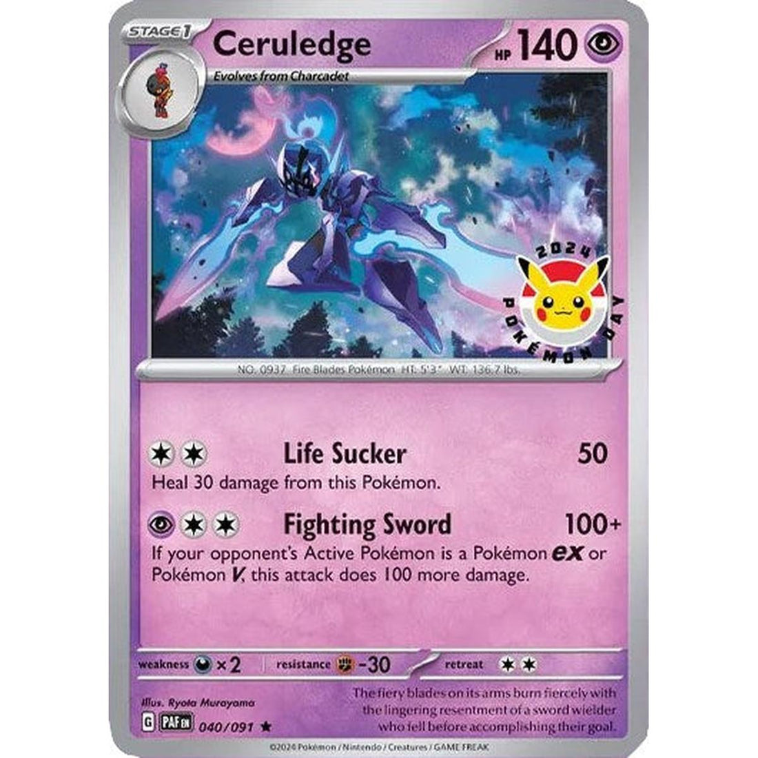 Ceruledge - 040/091 (Pokemon Day 2024) (Cosmos Holo)