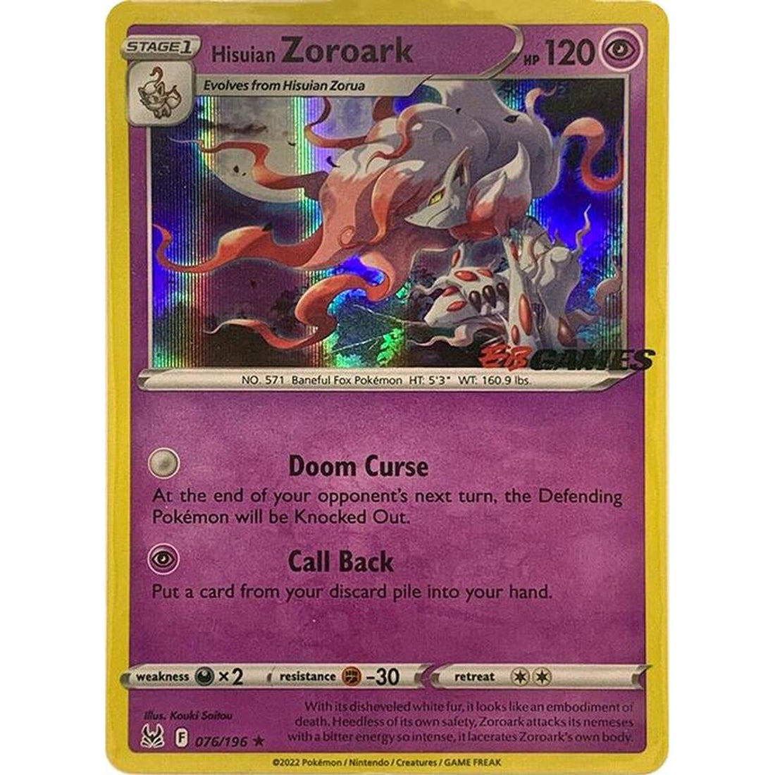 Hisuian Zoroark - 076/196 (EB Games Exclusive)