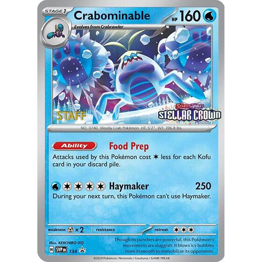 Crabominable - 134 (Prerelease) [Staff]