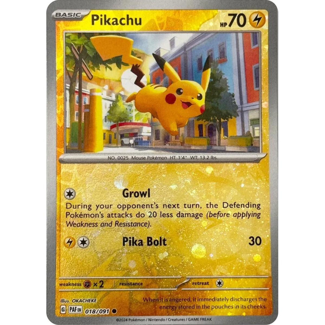 Pikachu - 018/091 (Reverse Cosmos Holo)