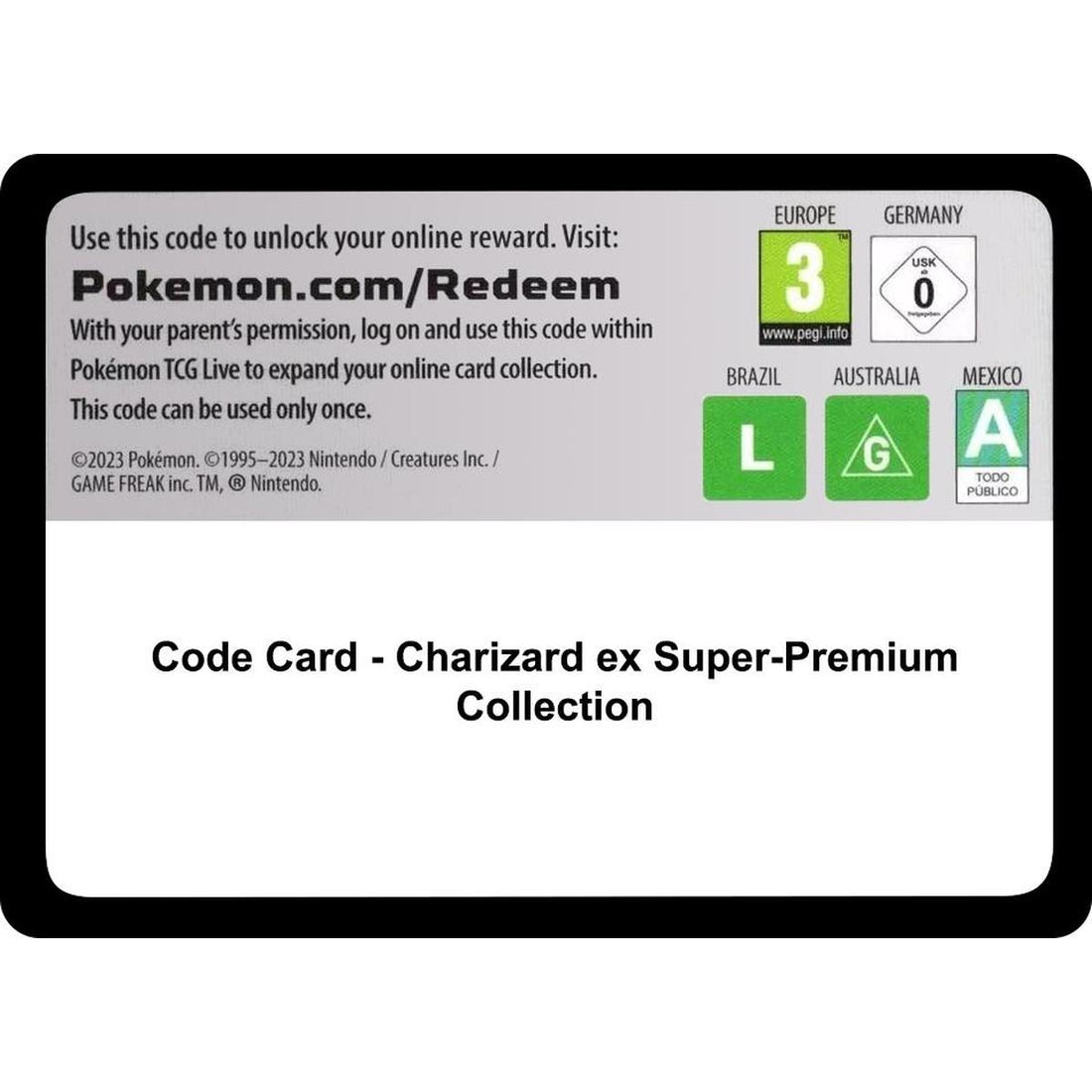 Code Card - Charizard ex Super-Premium Collection