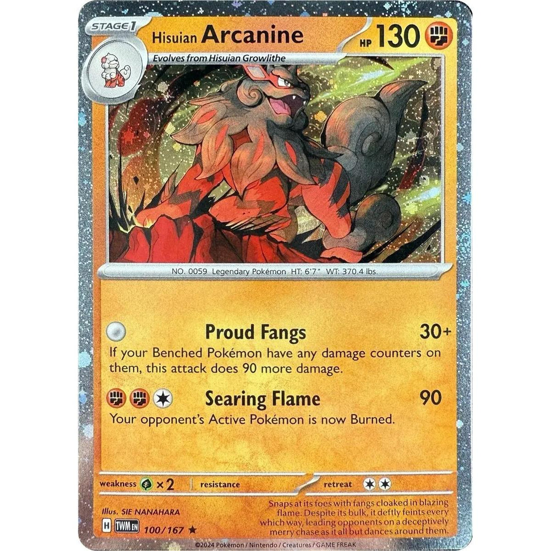 Hisuian Arcanine - 100/167 (Cosmos Holo)
