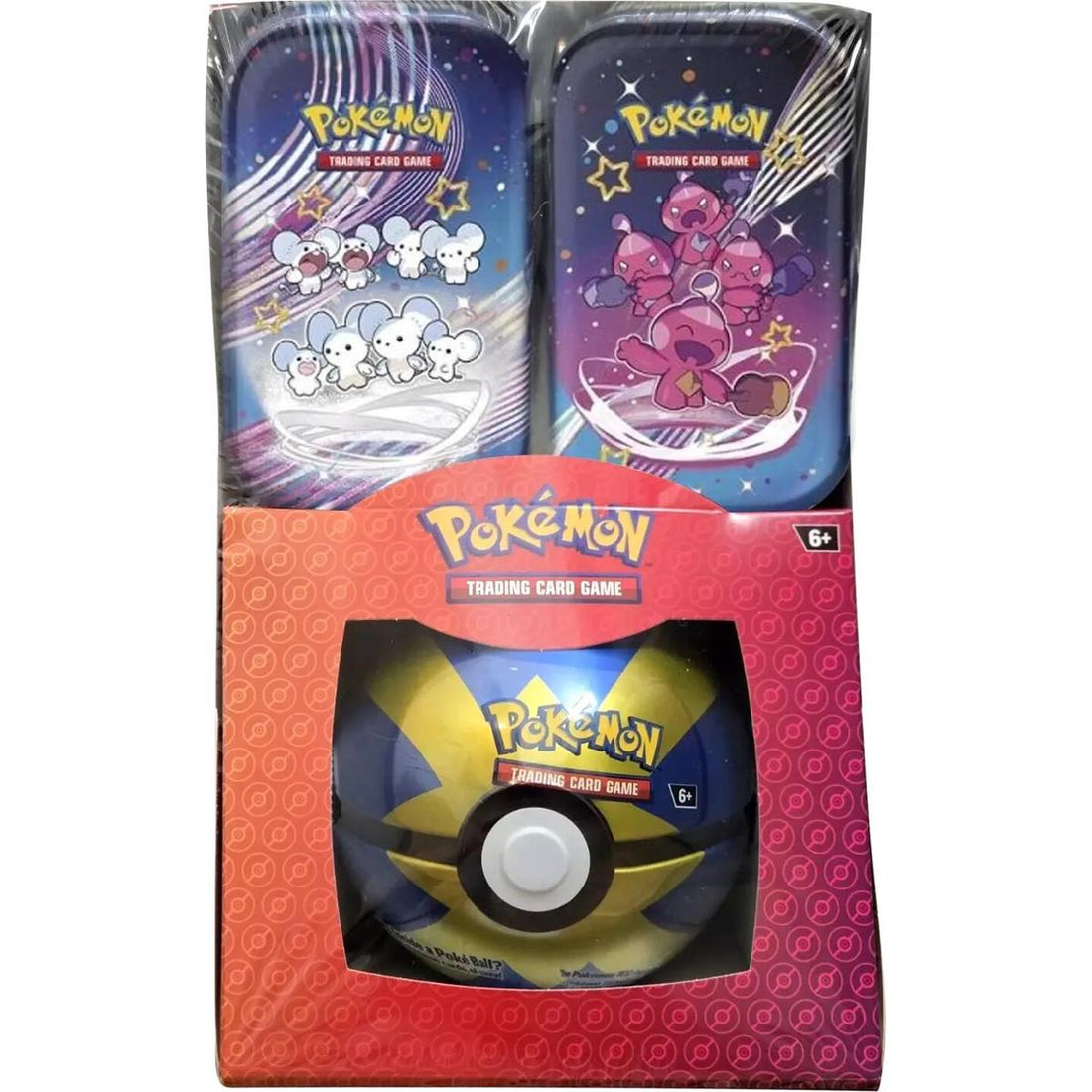Retail Exclusive Pokemon Paldean Fates Mini Tins + Poke Ball Tin