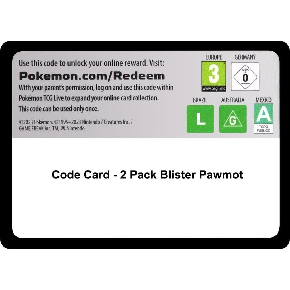 Code Card - Checklane 2-Pack Blister [Pawmot]