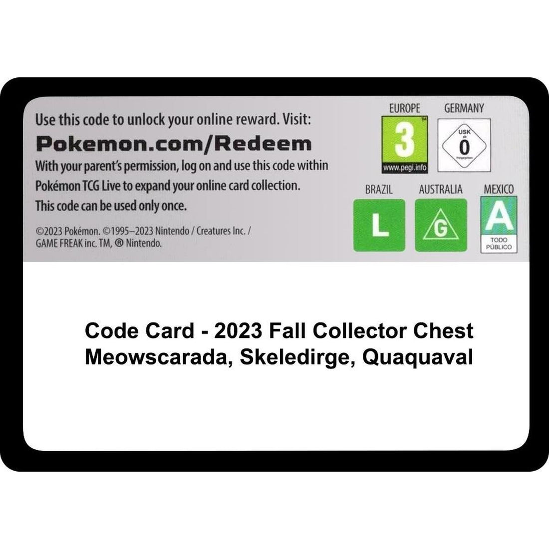 Code Card - Fall 2023 Collector Chest