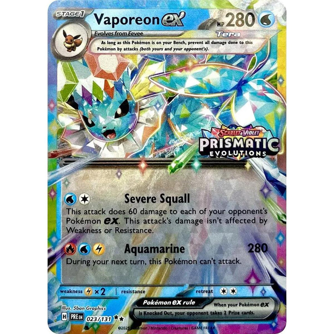 Vaporeon ex - 023/131 (Prismatic Evolutions Stamp)