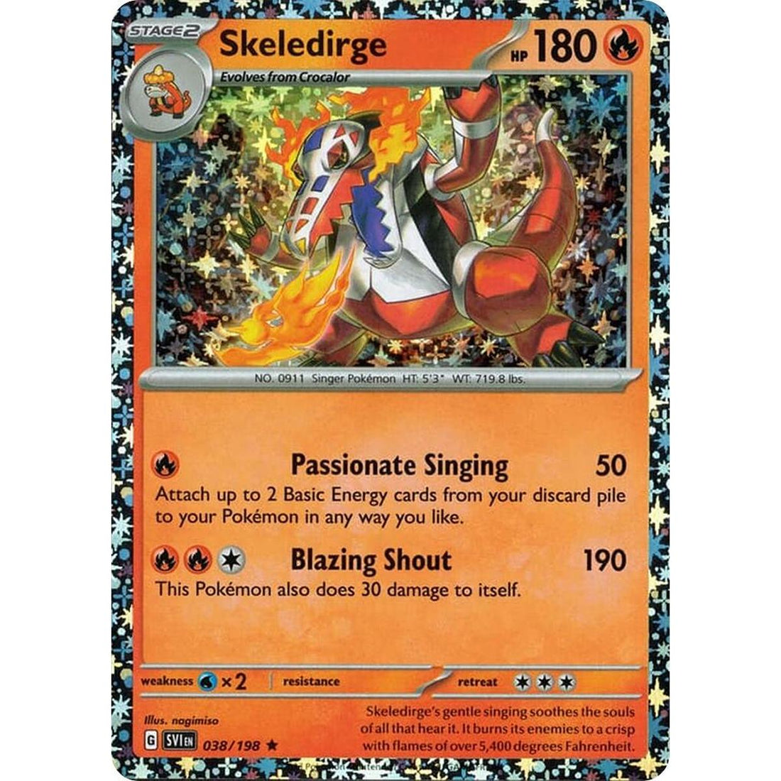 Skeledirge - 038/198 (Sparkle Holo)