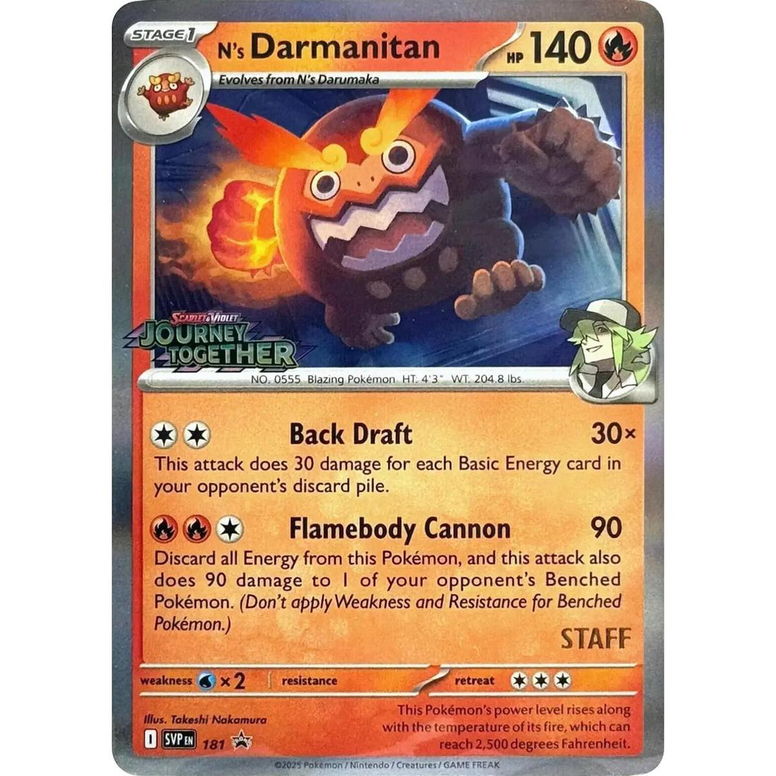 N's Darmanitan - 181 (Prerelease) [Staff]