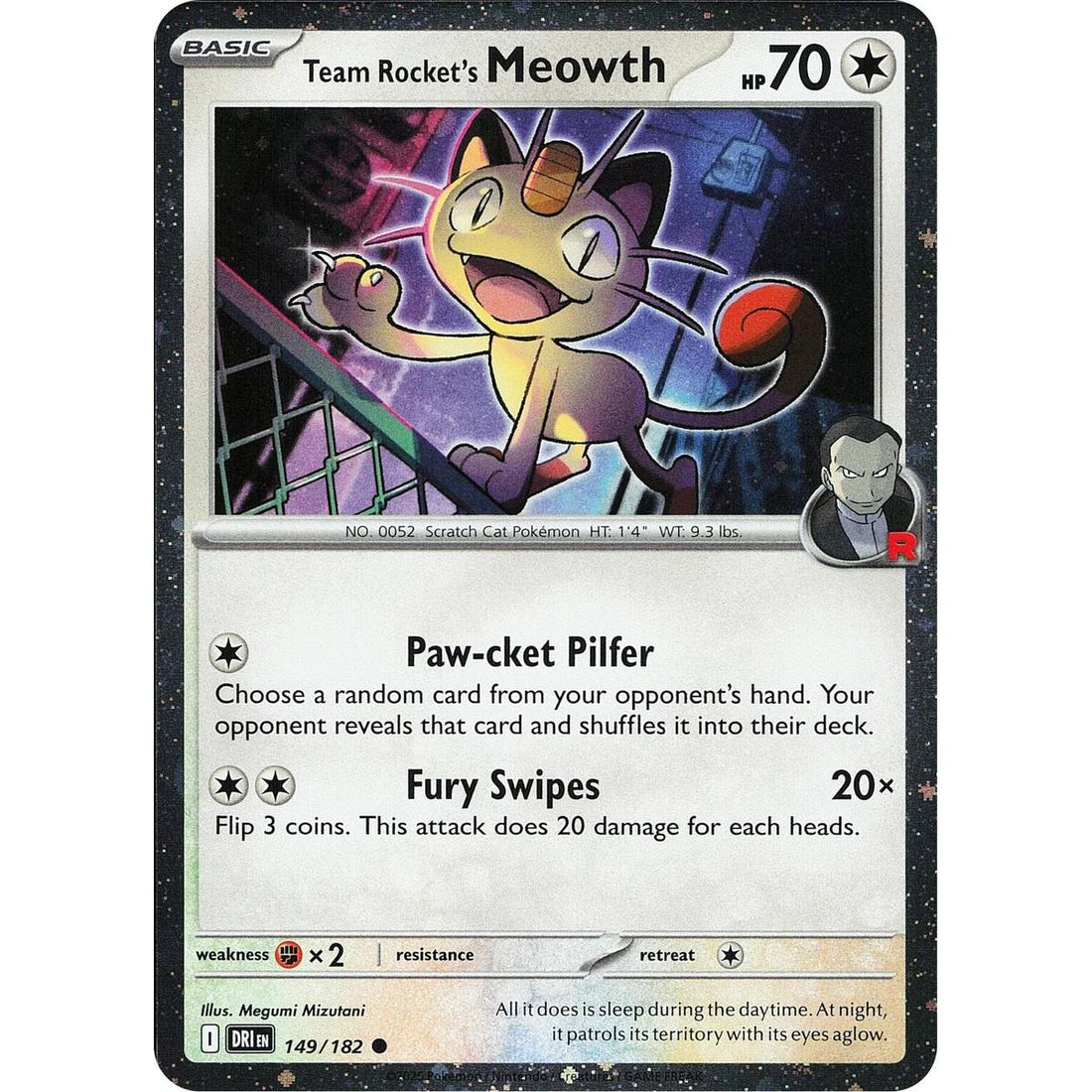 Team Rocket's Meowth (Cosmos Holo)