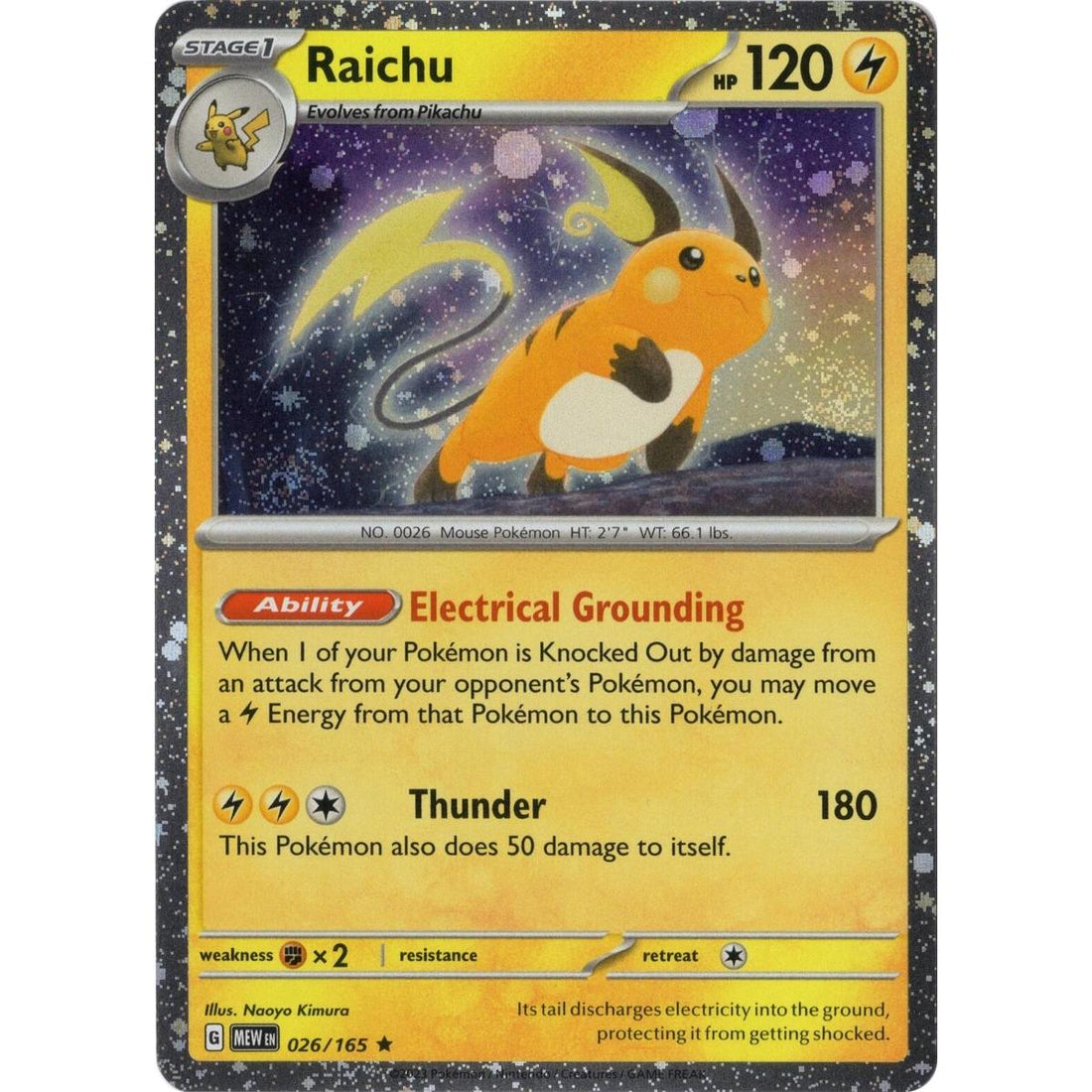 Raichu 026/165 (Cosmos Holo)