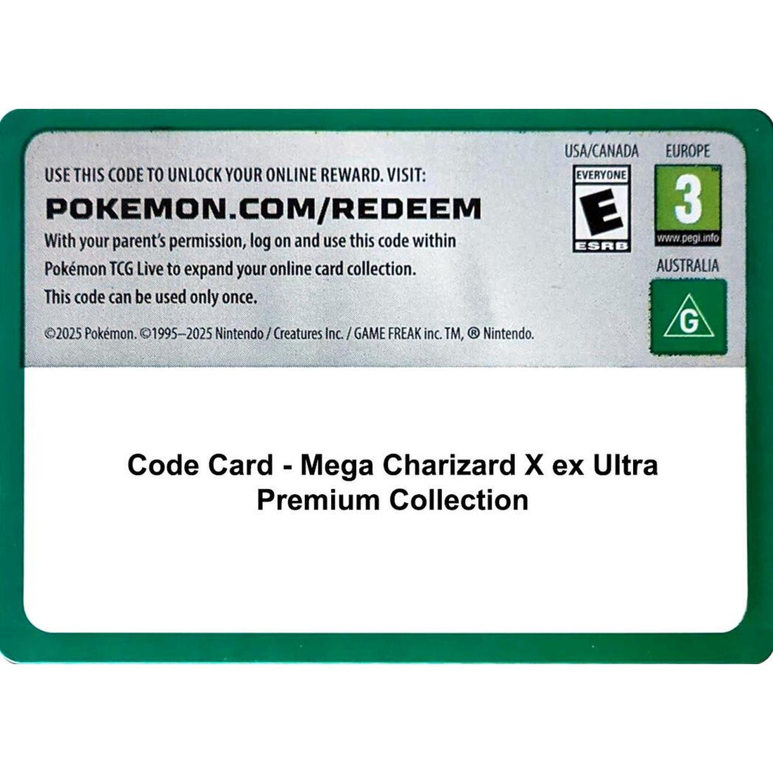 Code Card - Mega Charizard X ex Ultra Premium Collection