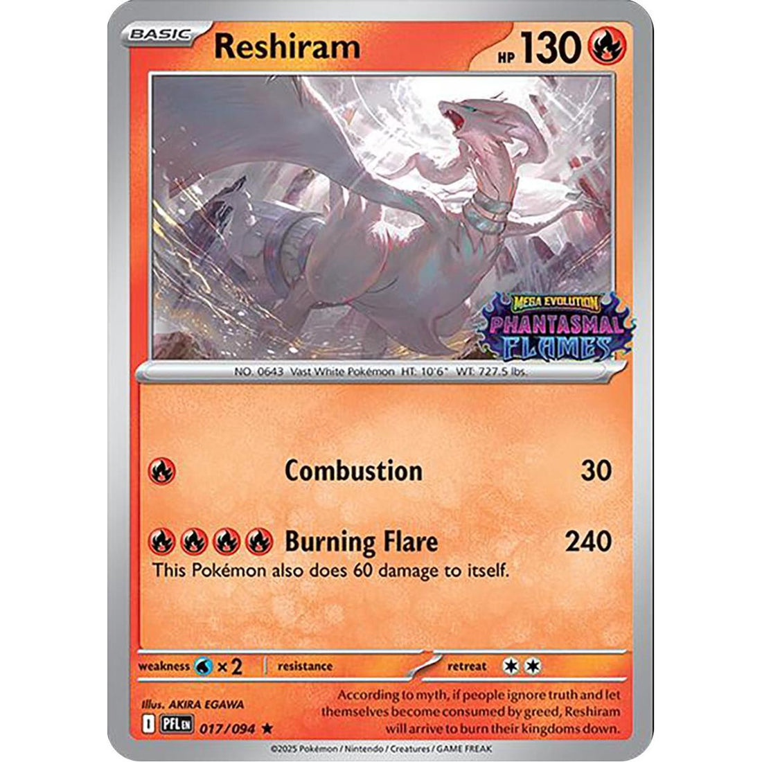 Reshiram (Phantasmal Flames Stamped)