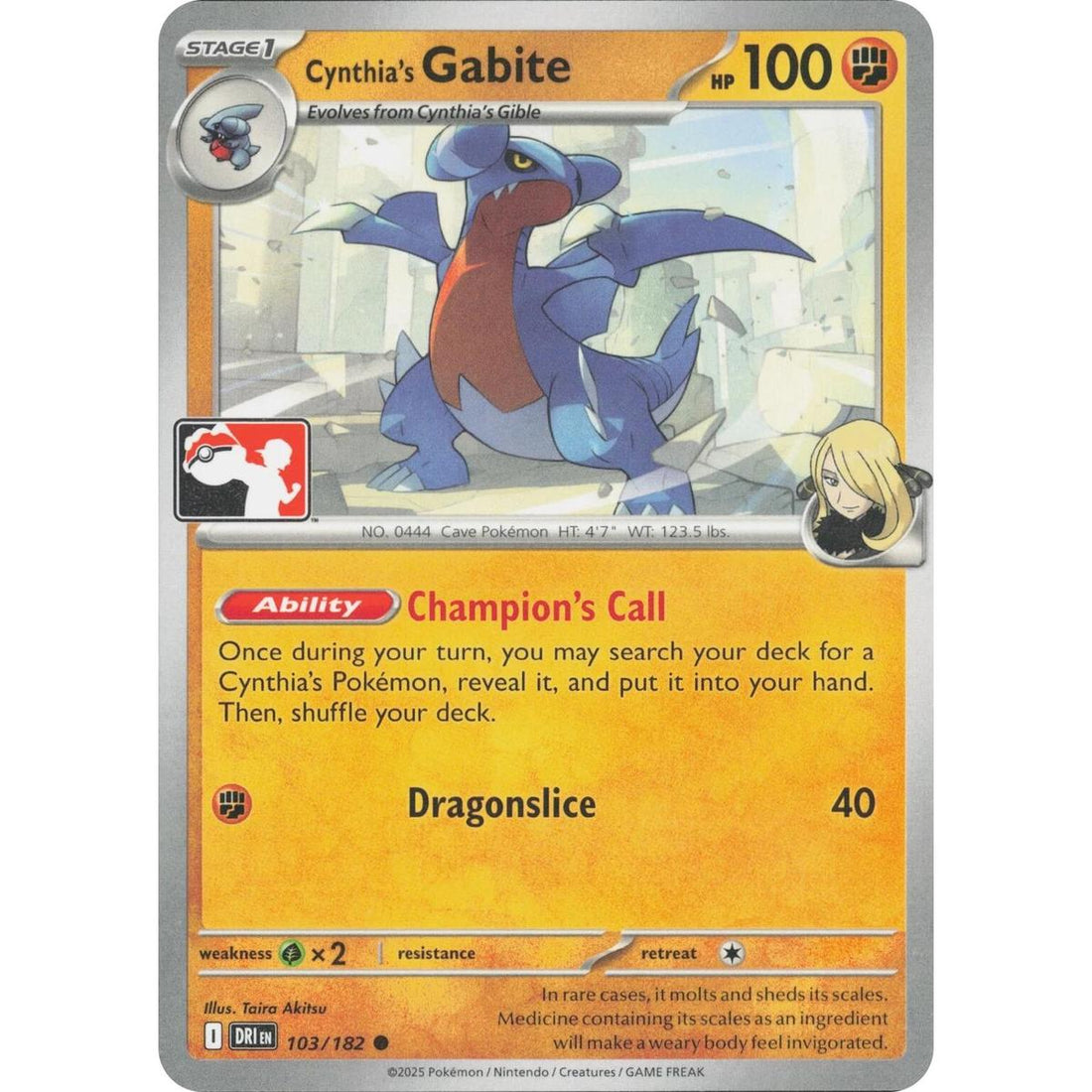 Cynthia's Gabite - 103/182
