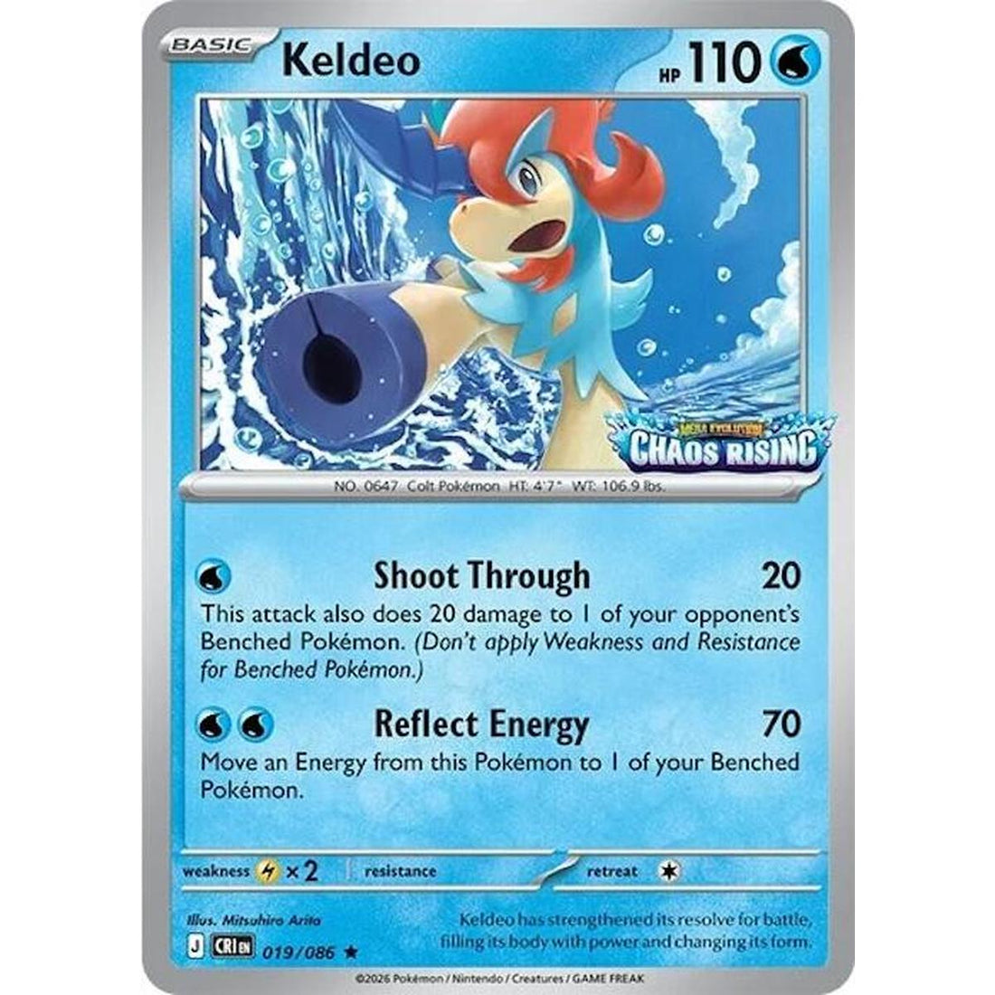 Keldeo - 019/086 (Chaos Rising Stamped)