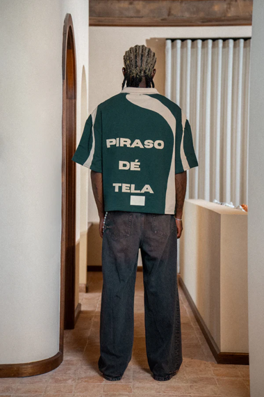 PIRASO DÉ TELA BOXY CROP POLO VINTAGE GREEN