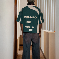 PIRASO DÉ TELA BOXY CROP POLO VINTAGE GREEN