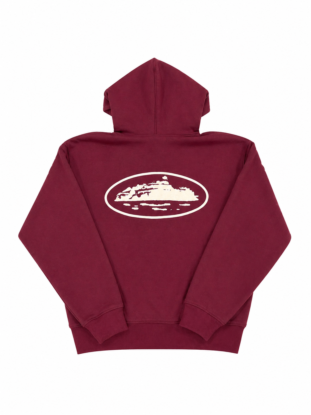 Corteiz Alcatraz Zip Hoodie Maroon