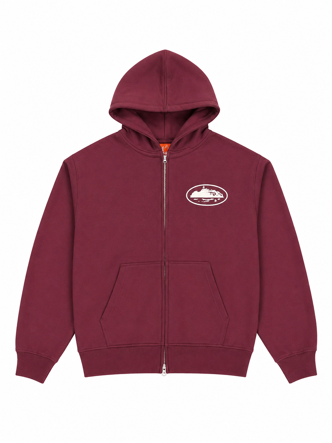 Corteiz Alcatraz Zip Hoodie Maroon