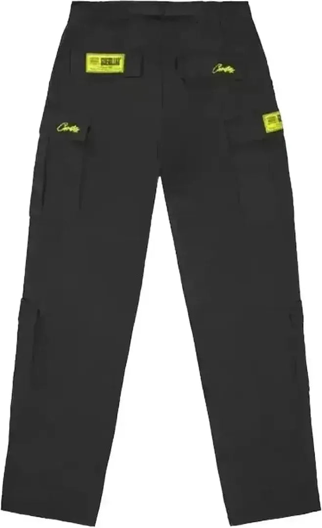 Corteiz Cargo Pants Black & Yellow