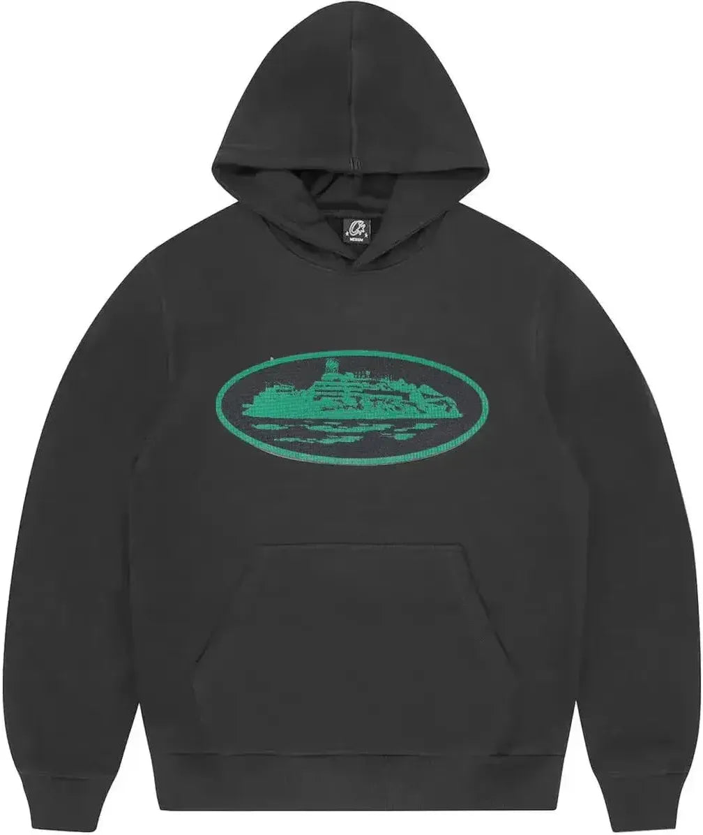 Corteiz Alcatraz Hoodie Black/Green
