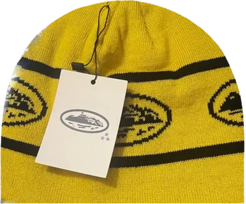 Corteiz Repeat Alcatraz Beanie Yellow Black