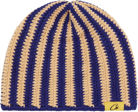 CORTEIZ BIG CROCHET BEANIE BLUE CREAM