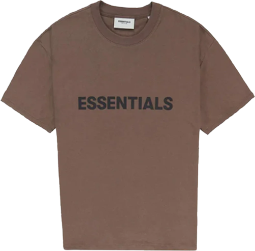 FOG ESSENTIALS SS20 SILICON APPLIQUE LOGO BROWN TEE