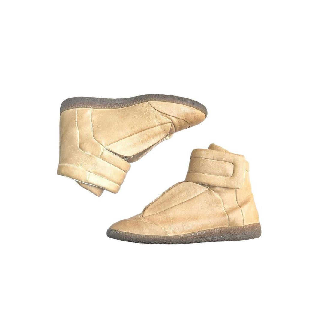 Maison Martin Margiela high top velcro sneakers tan
