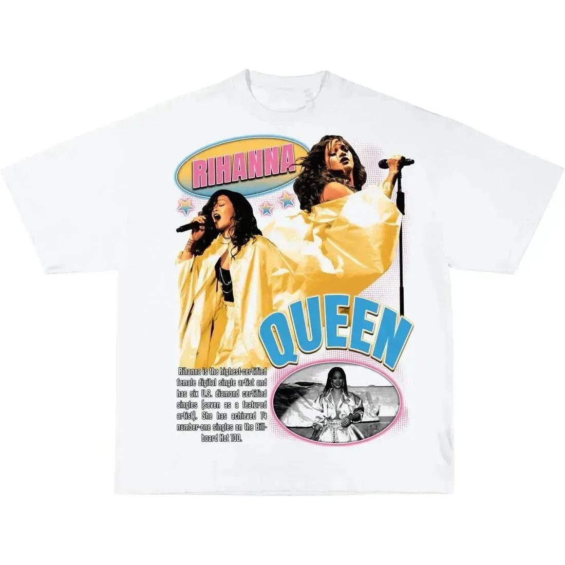 Rhianna " The Queen " White Bootleg Tshirt
