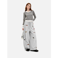 Aelfric Eden Embroidery Dog Baggy Barrel Sweatpants