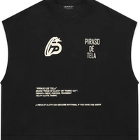 PIRASO DÉ TELA VISION BOXY CROP TEXTURED TANK BLACK