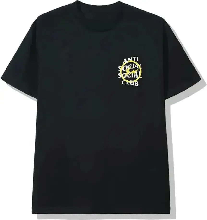 Anti Social Social Club x Fragment Yellow Bolt Tee (FW19) Black