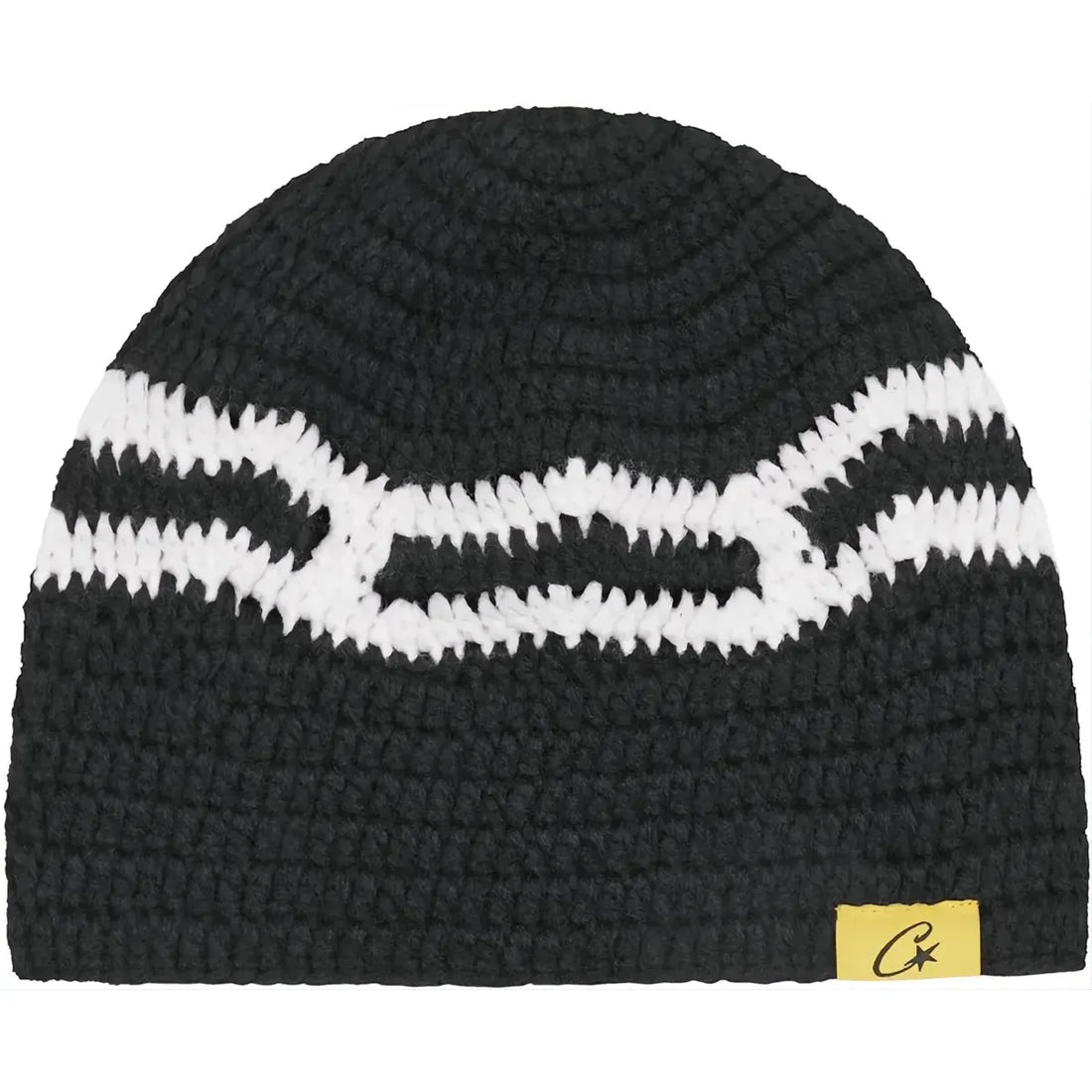 Corteiz Big Crochet Beanie Black/White