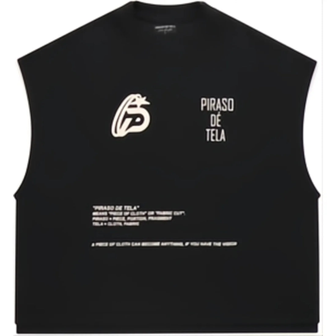 VISION BOXY CROP TEXTURED TANK BLACK
