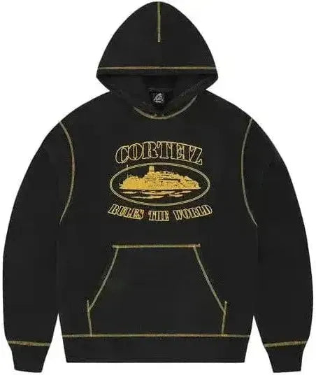 Corteiz Alcatraz Contrast Hoodie Black/Yellow