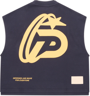PIRASO DÉ TELA VISION BOXY CROP TEXTURED TANK NAVY BLUE