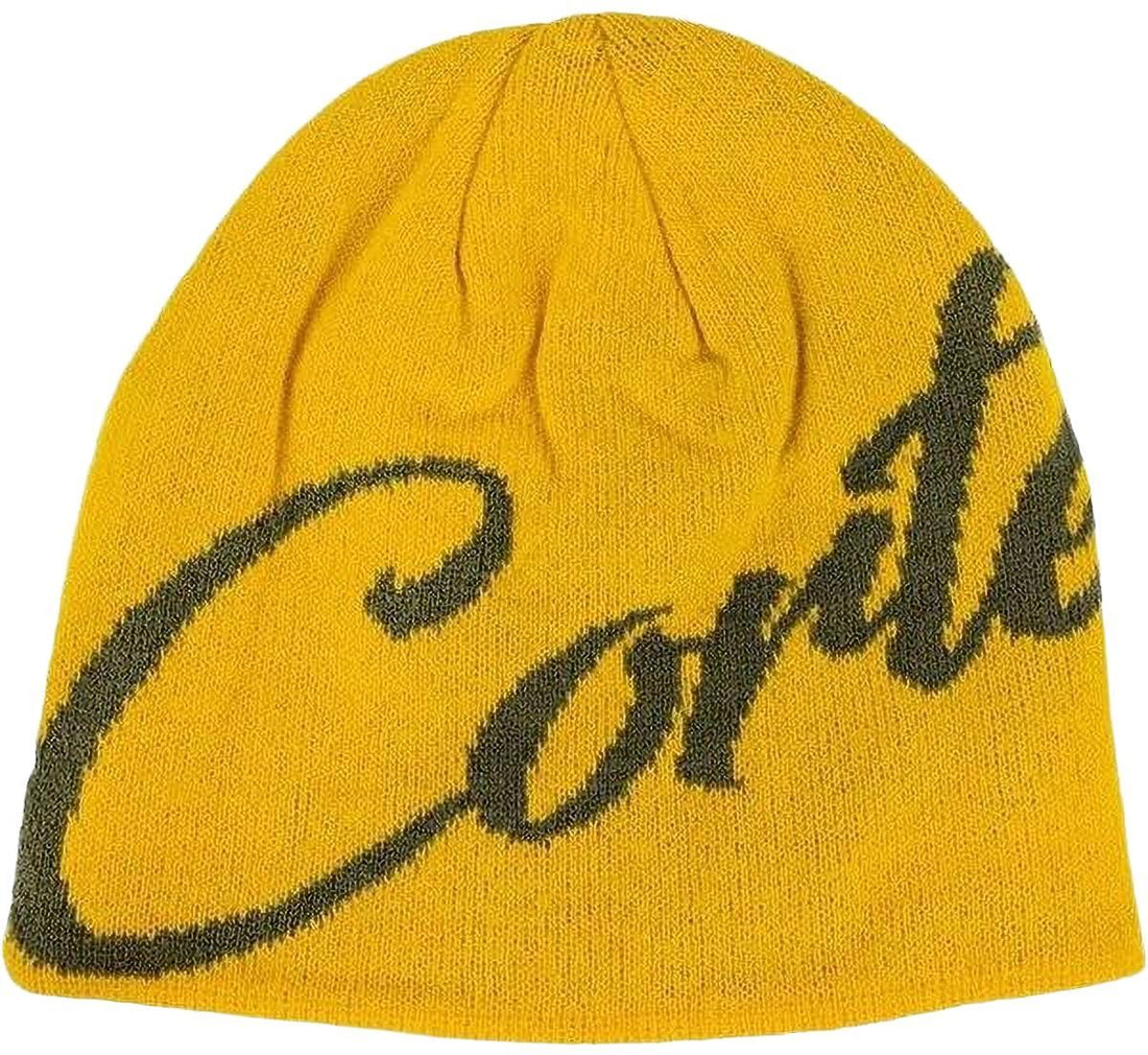 Corteiz Script Skully Beanie Yellow