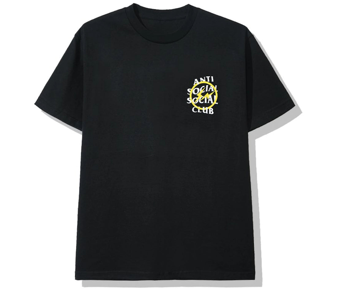Anti Social Social Club x Fragment Yellow Bolt Tee (FW19) Black