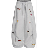Aelfric Eden Embroidery Dog Baggy Barrel Sweatpants