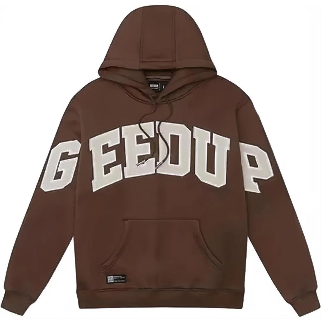 Geedup Team Logo Hoodie 'Brown/Light Grey'